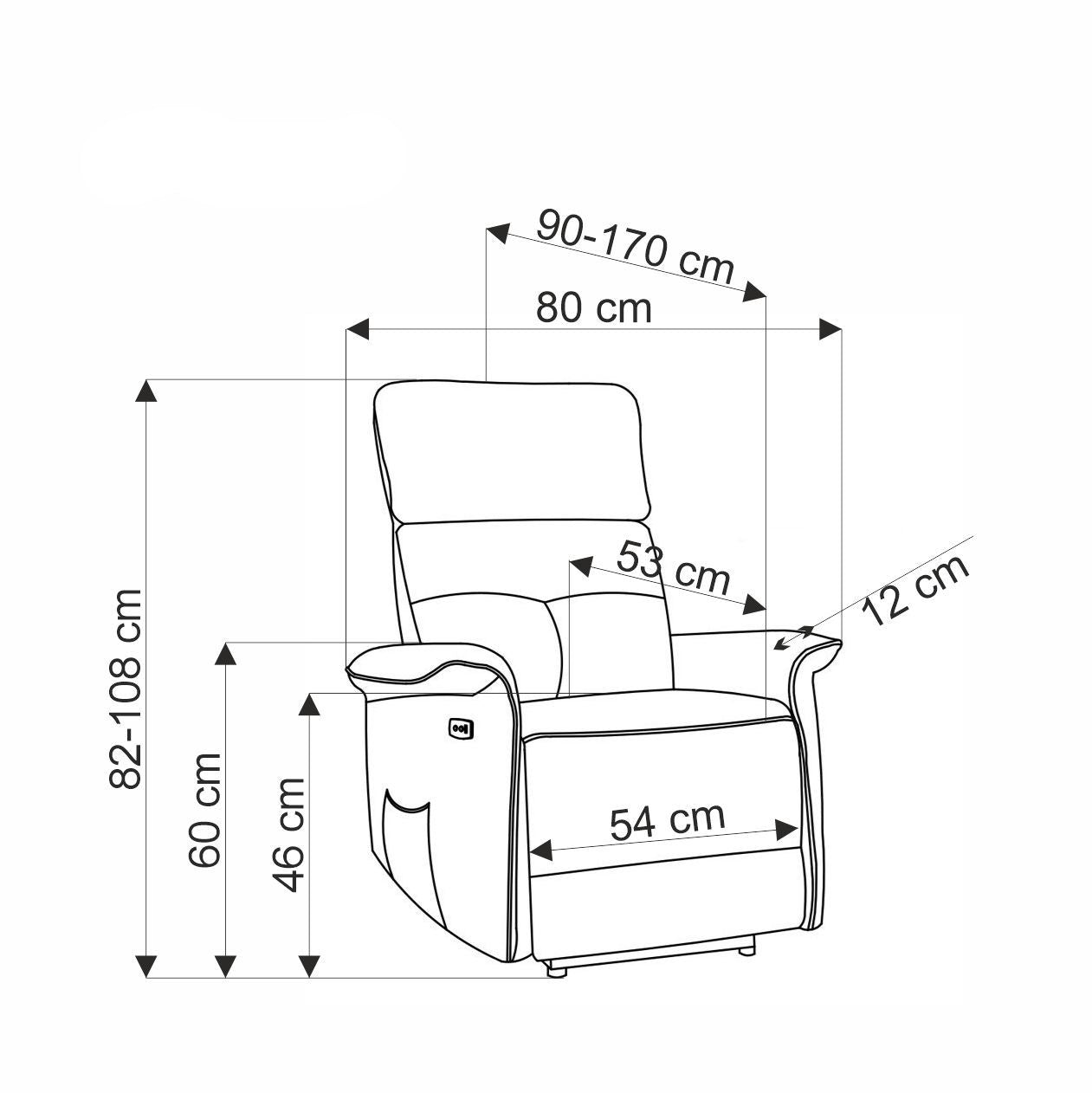 Krēsls Semir 80/90-170/92-108/46 cm Bluvel 86