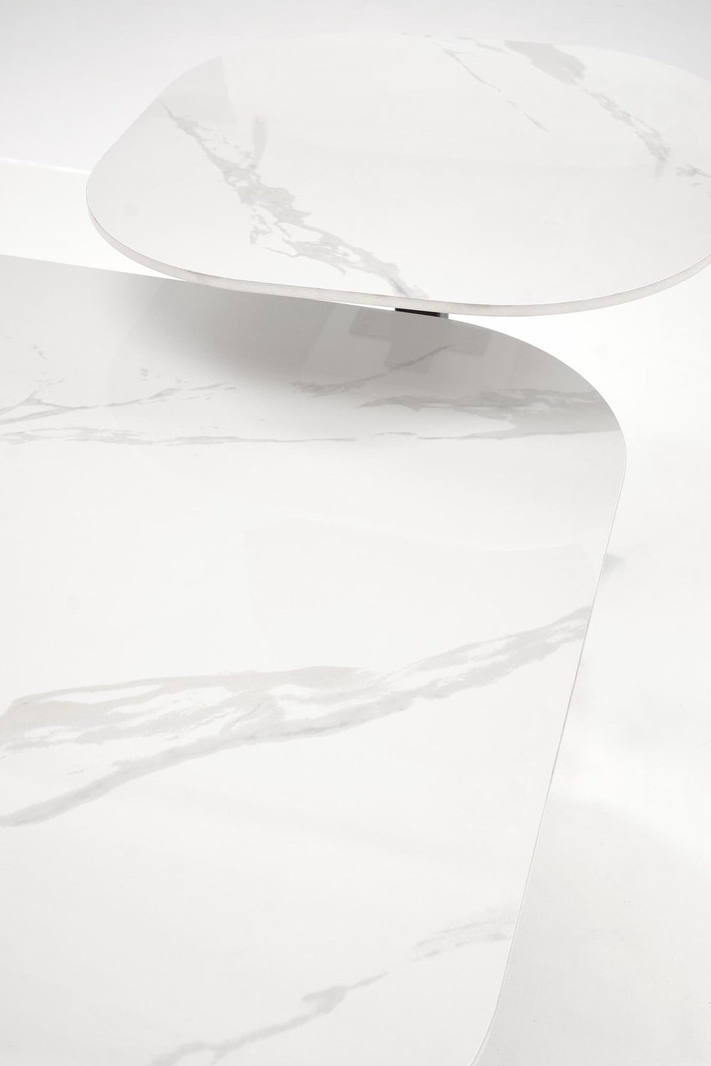 Kafijas galds Bors 80/80/40; 50/50/50 cm balts marmors/melns - N1 Home