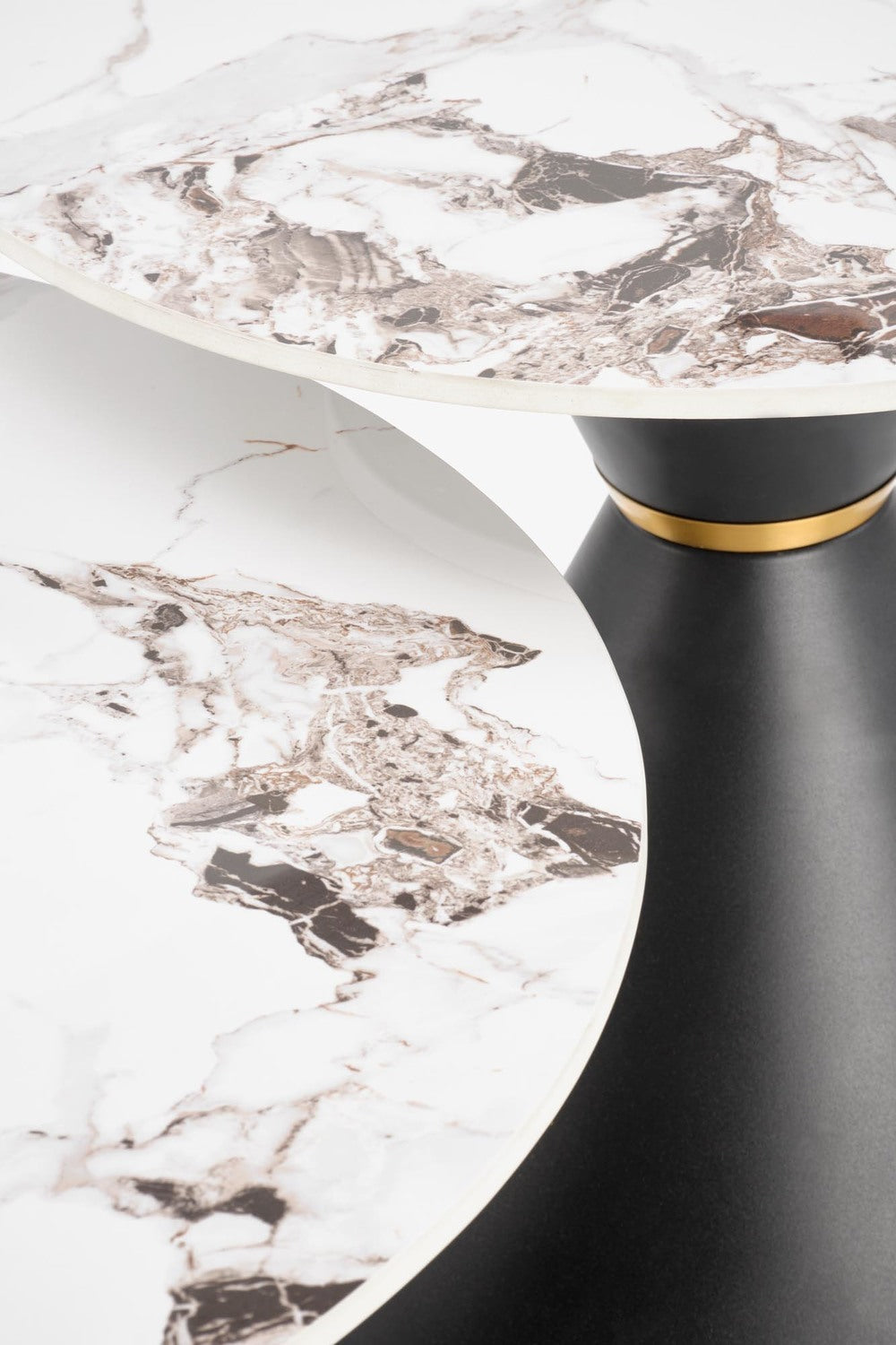 Kafijas galdiņš Gora 80/42 cm balts marmors/melns - N1 Home