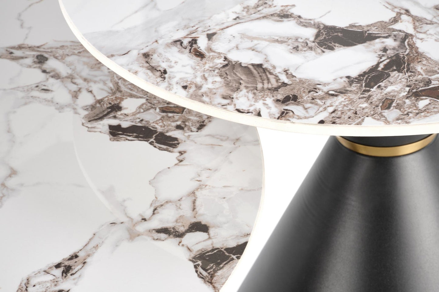 Kafijas galdiņš Gora S 60/51 cm balts marmors/melns - N1 Home