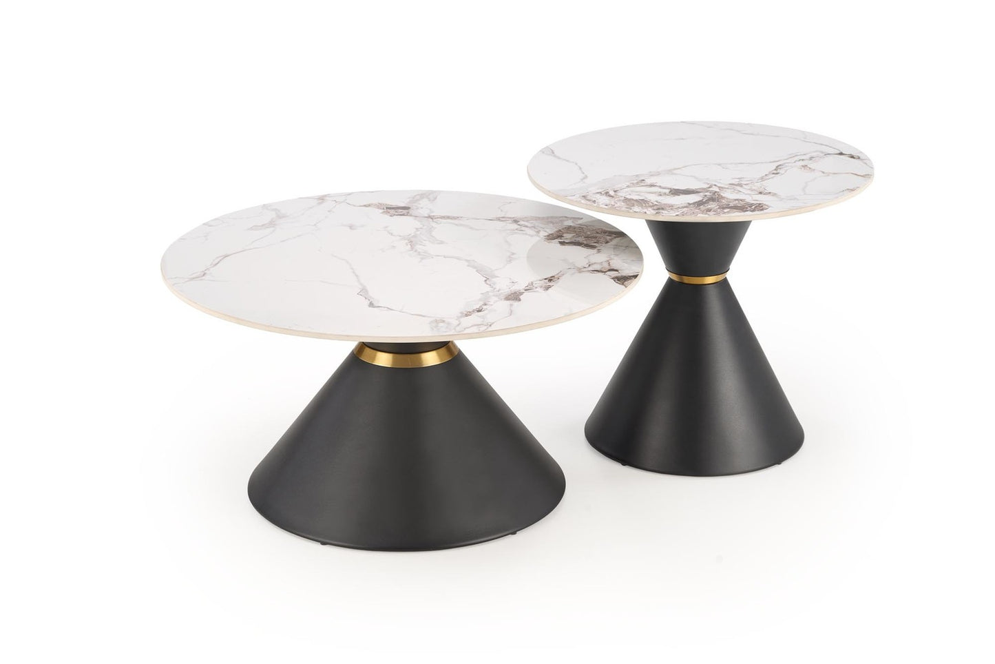 Kafijas galdiņš Gora 80/42 cm balts marmors/melns - N1 Home