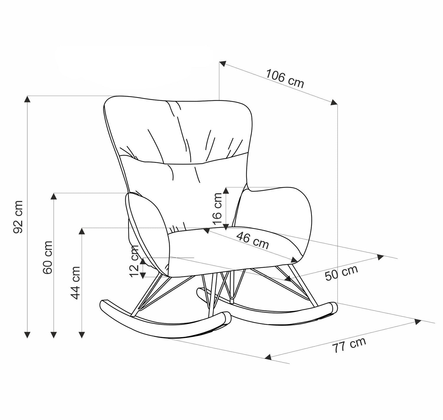 Krēsls BONO 77/106/92/44 cm zaļš - N1 Home
