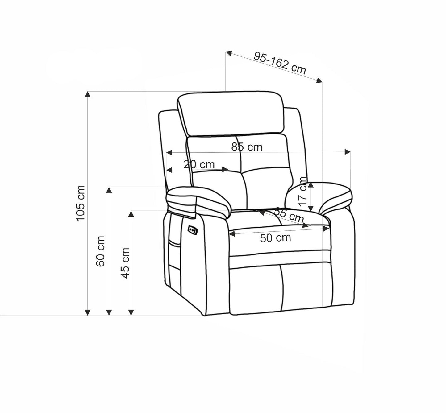 Krēsls Lorit 85/95–162/105/45 cm bēšs