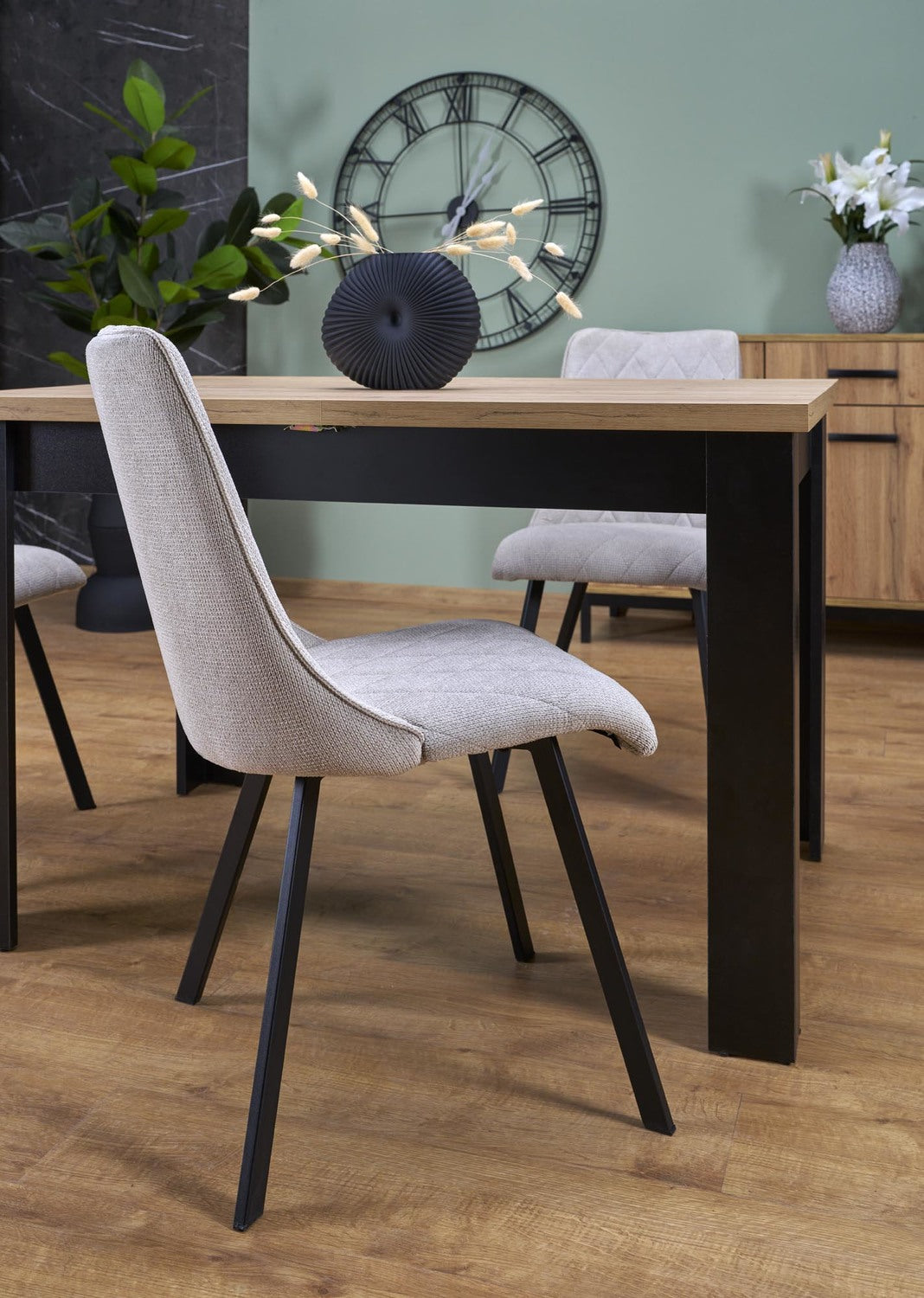 Galds Bagi 120-160/80/77/95 cm amatnieks ozols/melns - N1 Home