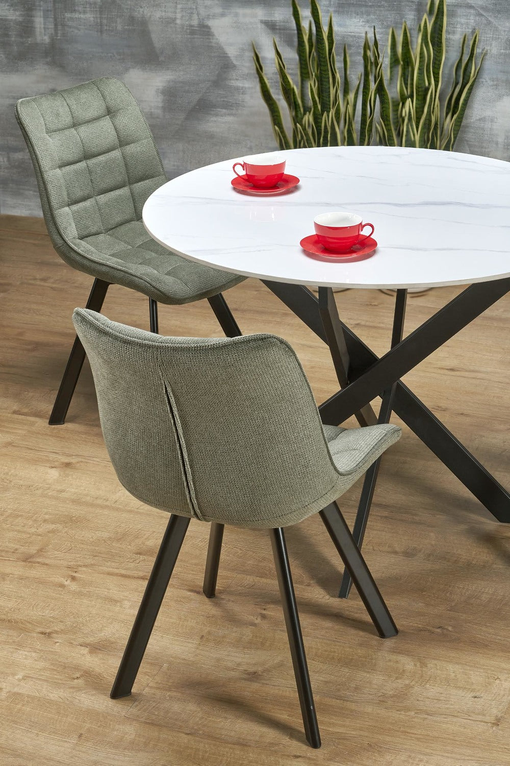 Galds Ed 100/76/55 cm balts marmors/melns - N1 Home