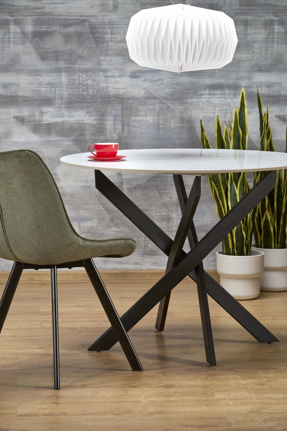 Galds Ed 100/76/55 cm balts marmors/melns - N1 Home