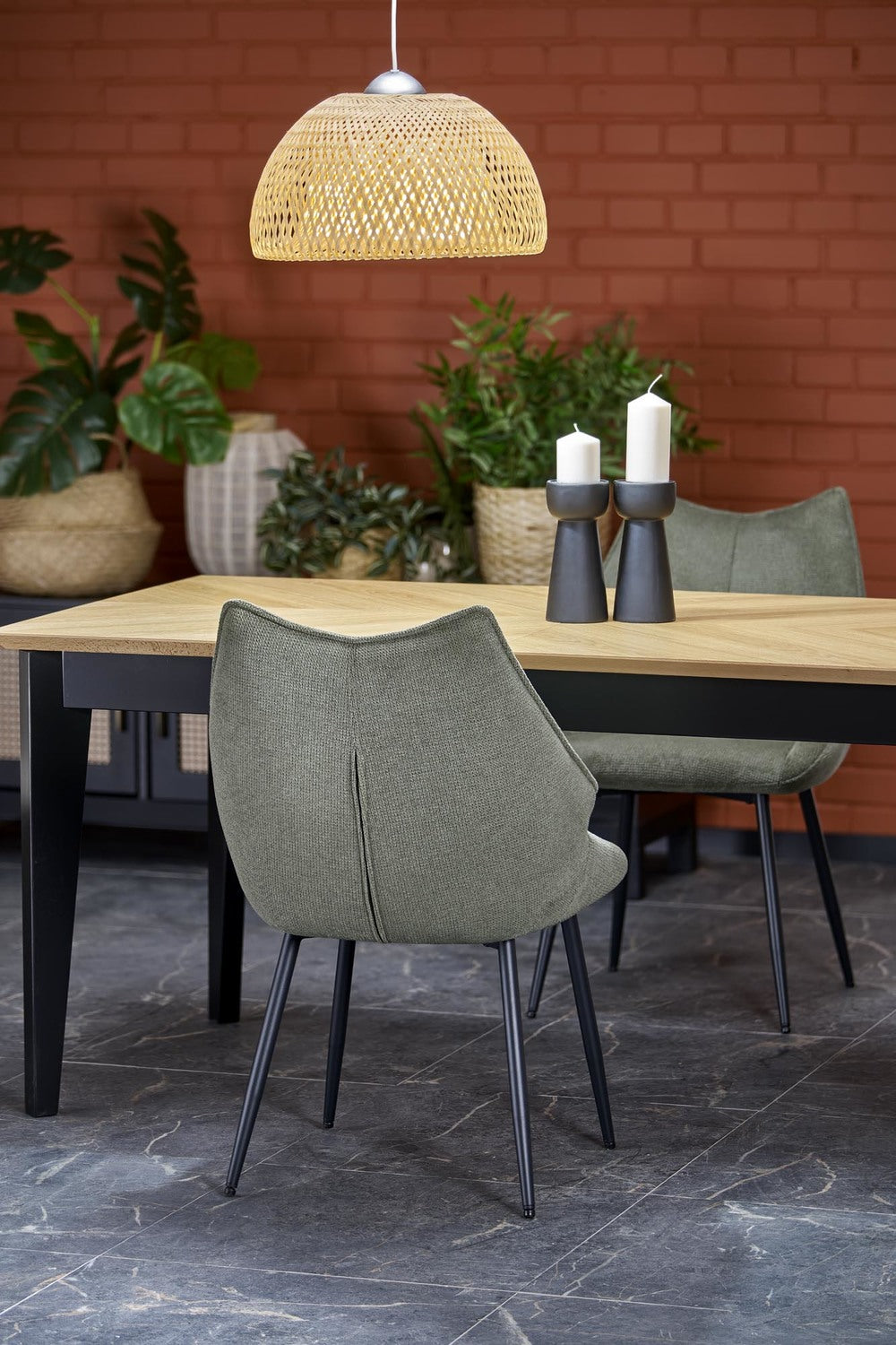 Galds Edmun 160-240/90/75/140 cm dabīgs/melns - N1 Home