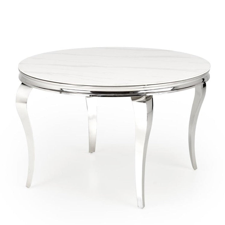 Galds Roy 120/76/77 cm balts marmirs/sudraba - N1 Home