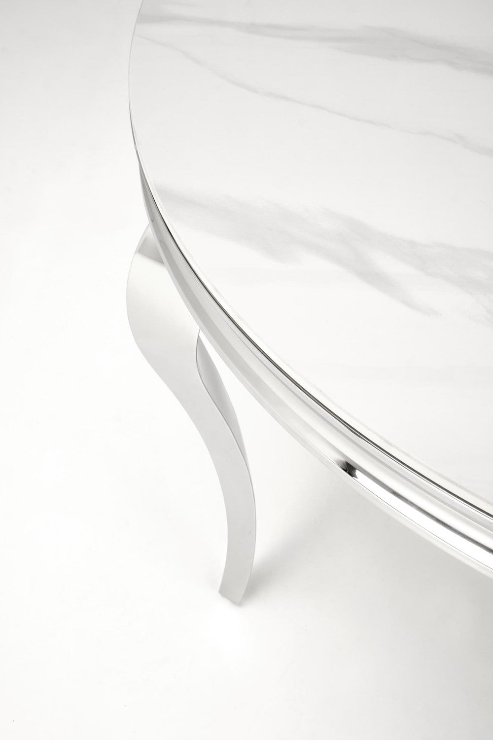 Galds Roy 120/76/77 cm balts marmirs/sudraba - N1 Home