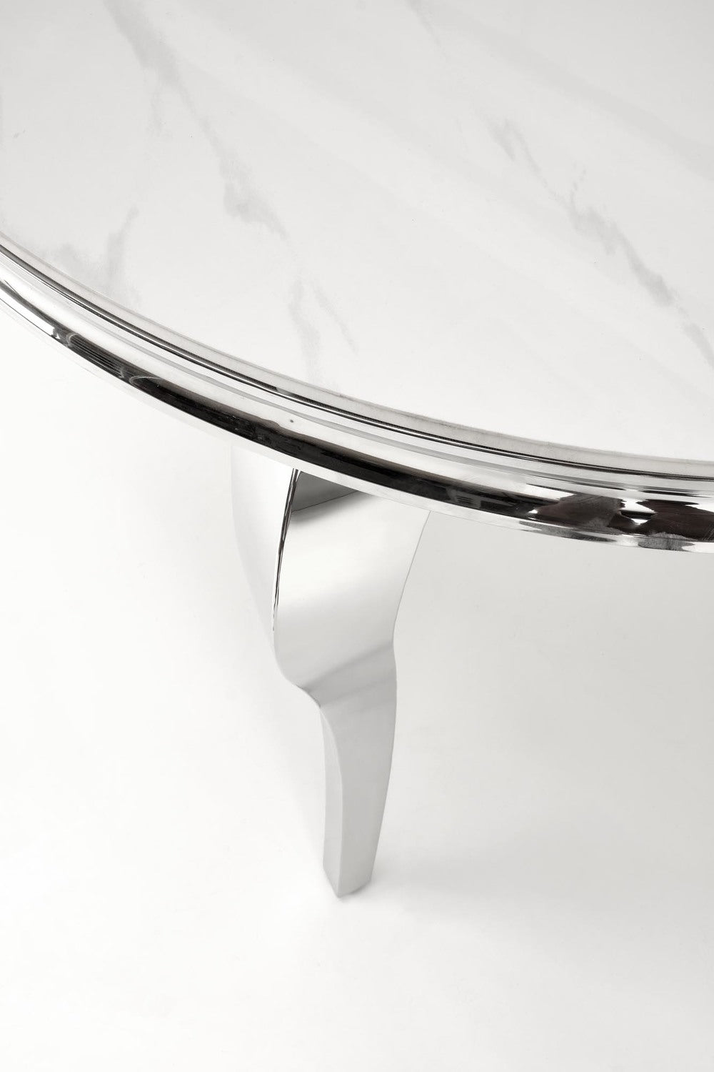 Galds Roy 120/76/77 cm balts marmirs/sudraba - N1 Home