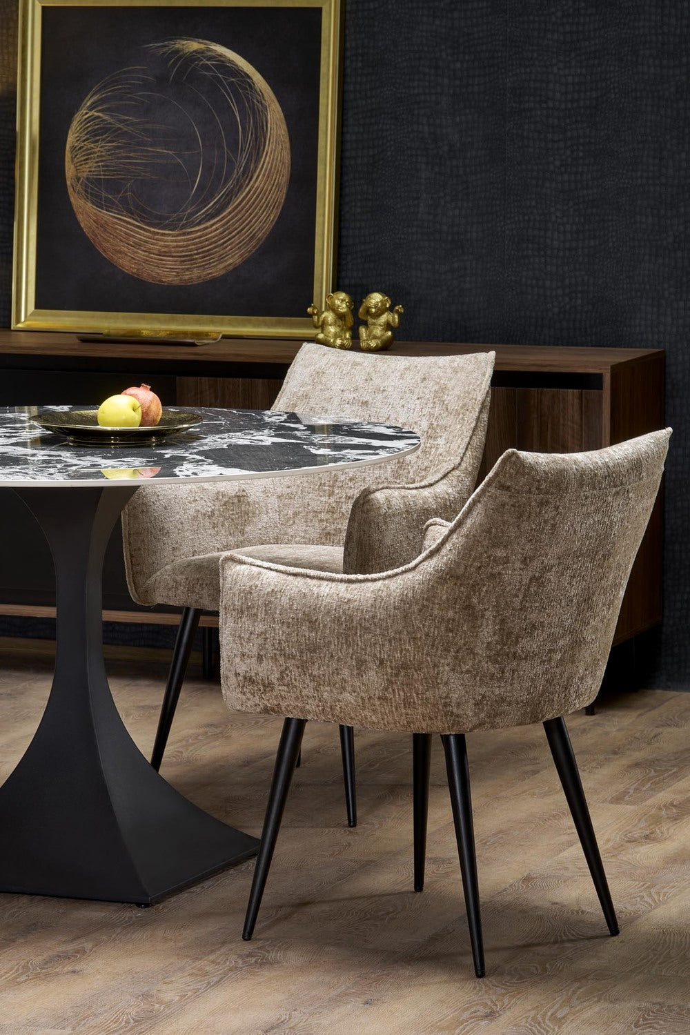 Galds Nova 120/77 cm melns marmors - N1 Home