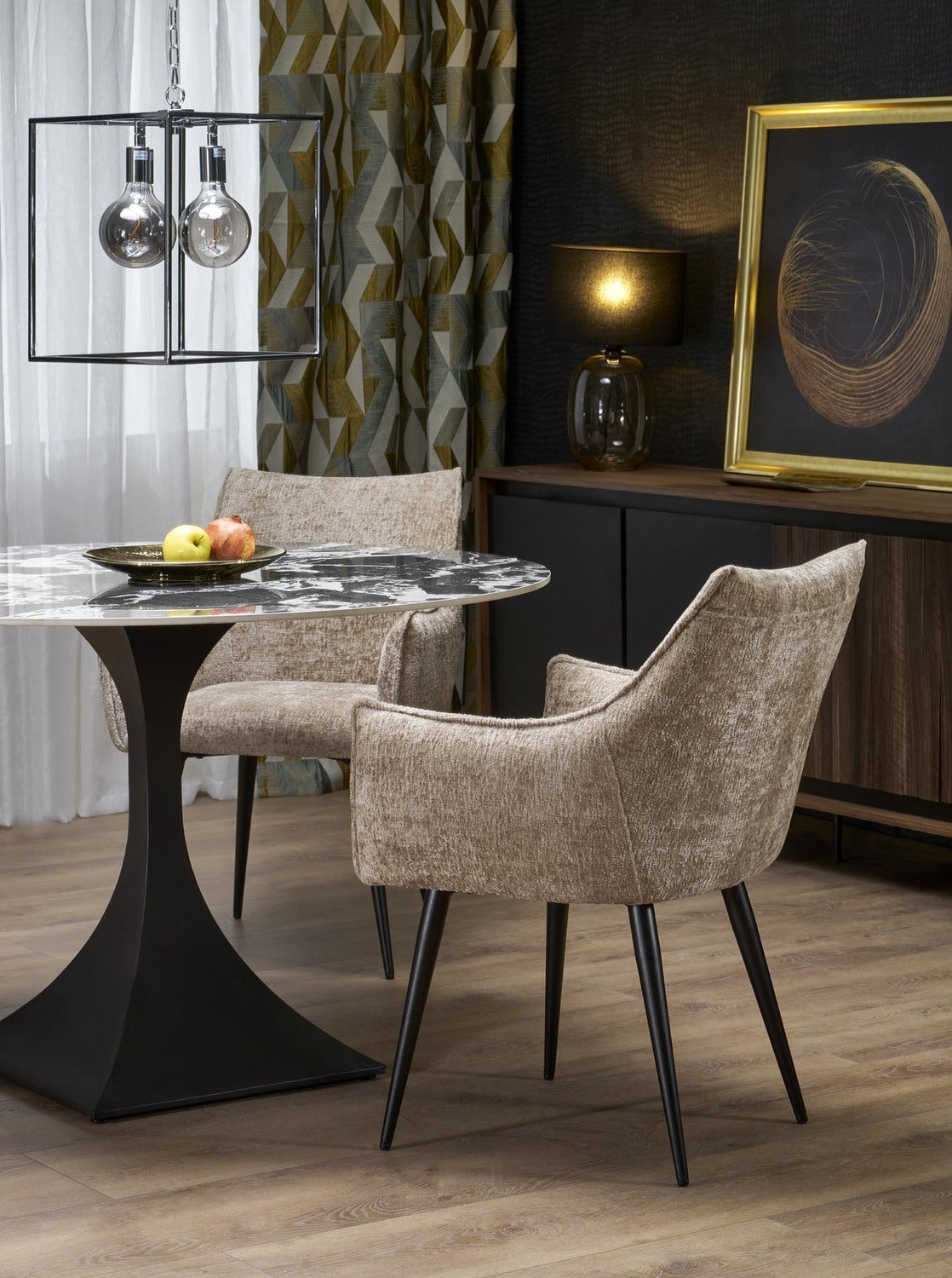 Galds Nova 120/77 cm melns marmors - N1 Home