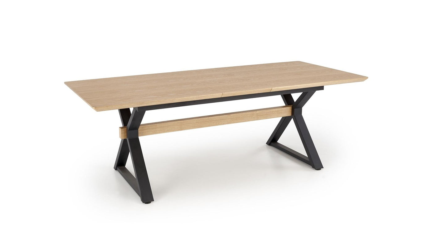 Galds Hen 180-300/100/75/136 cm dabīgs/melns - N1 Home