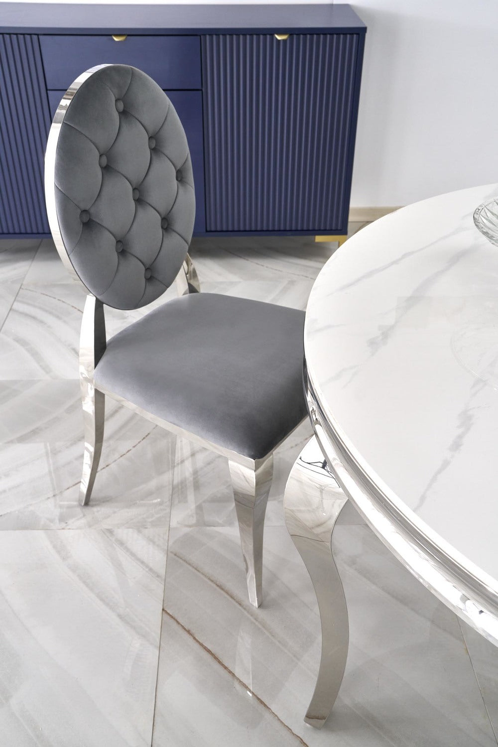 Krēsls Roy 48/52/96/46 cm pelēks/sudraba - N1 Home