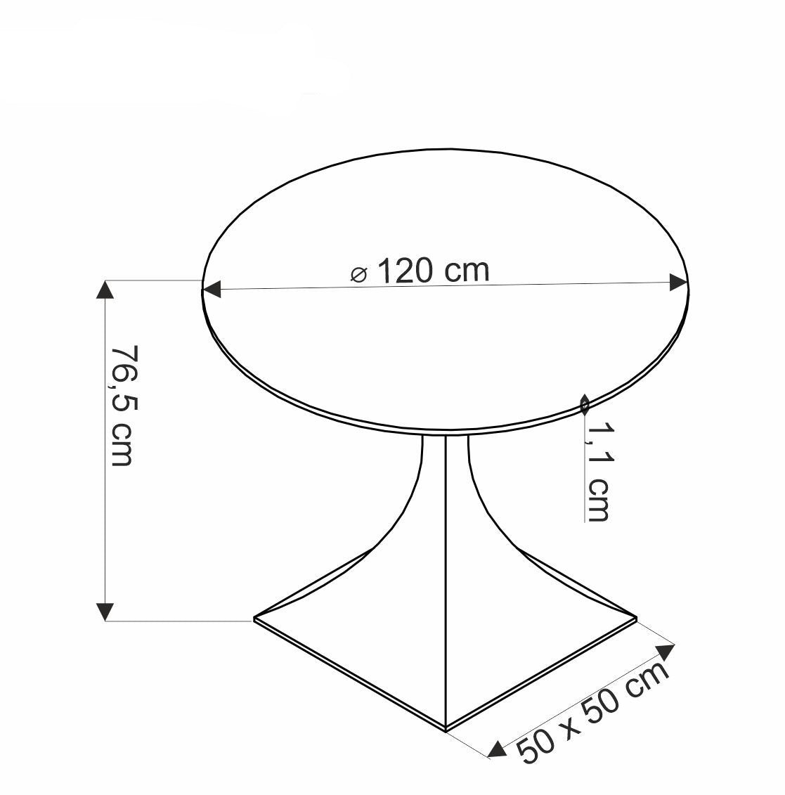 Galds Nova 120/77 cm melns marmors - N1 Home