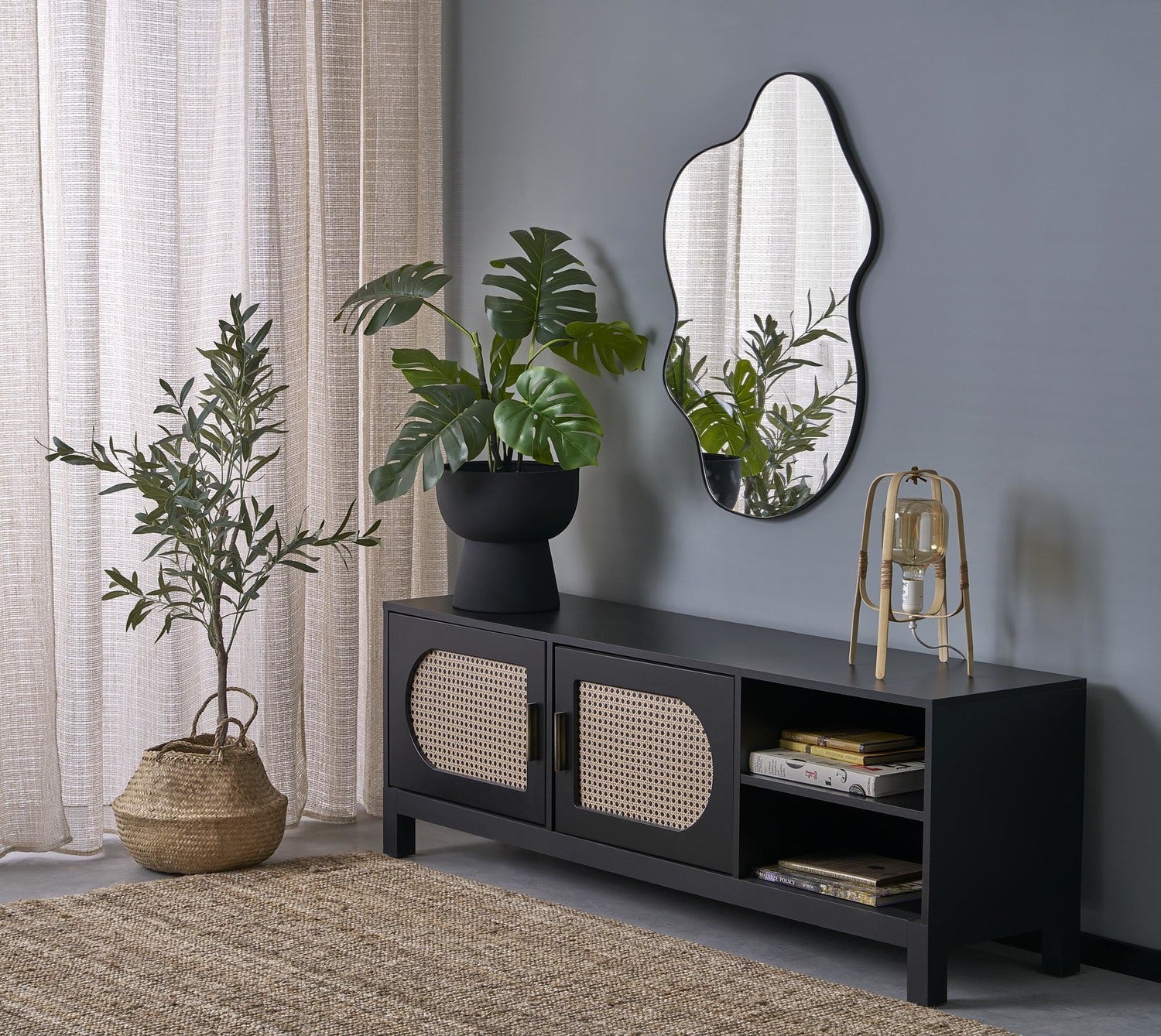 Spogulis Esse 90/56/1,5 cm melns - N1 Home