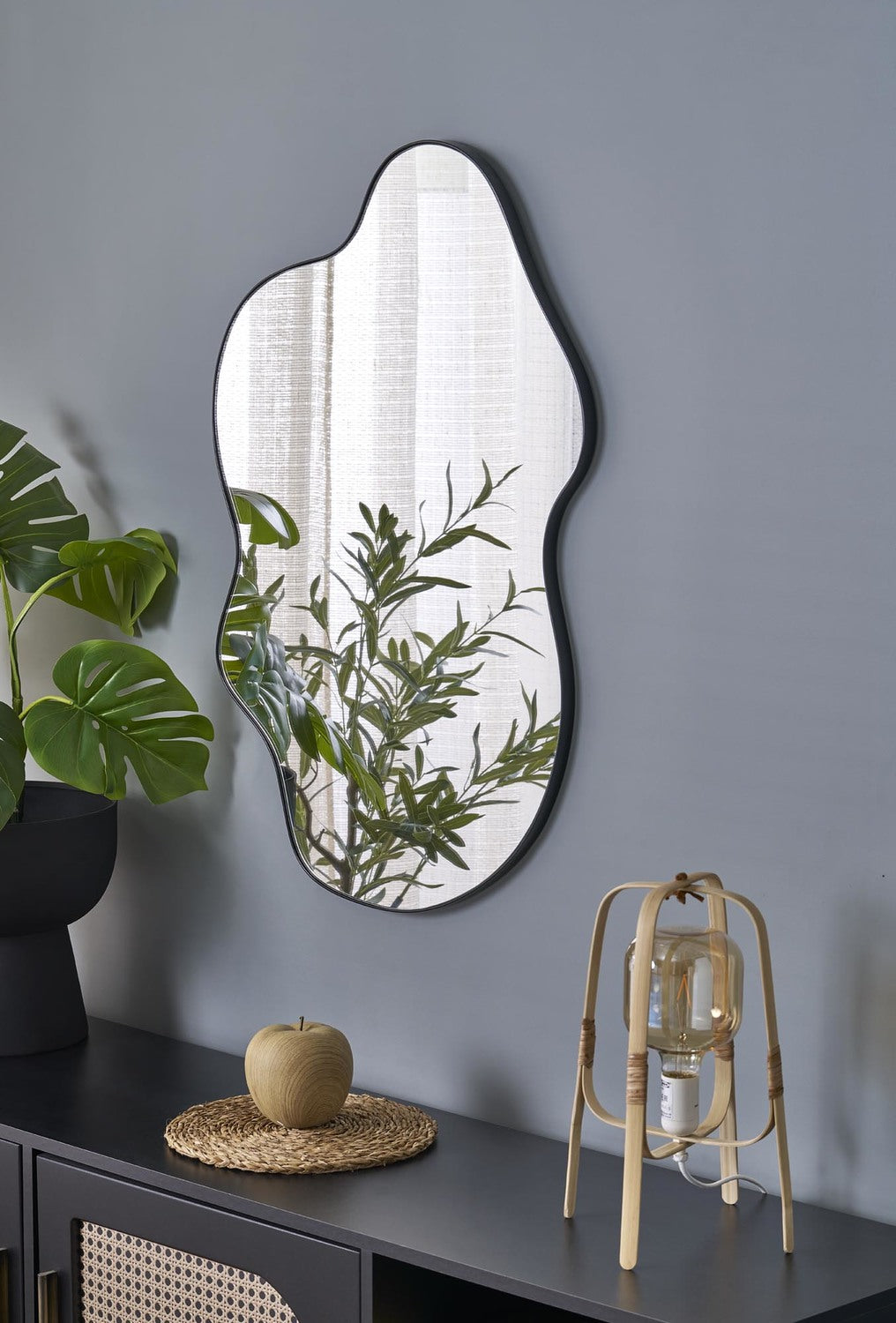 Spogulis Esse 90/56/1,5 cm melns - N1 Home