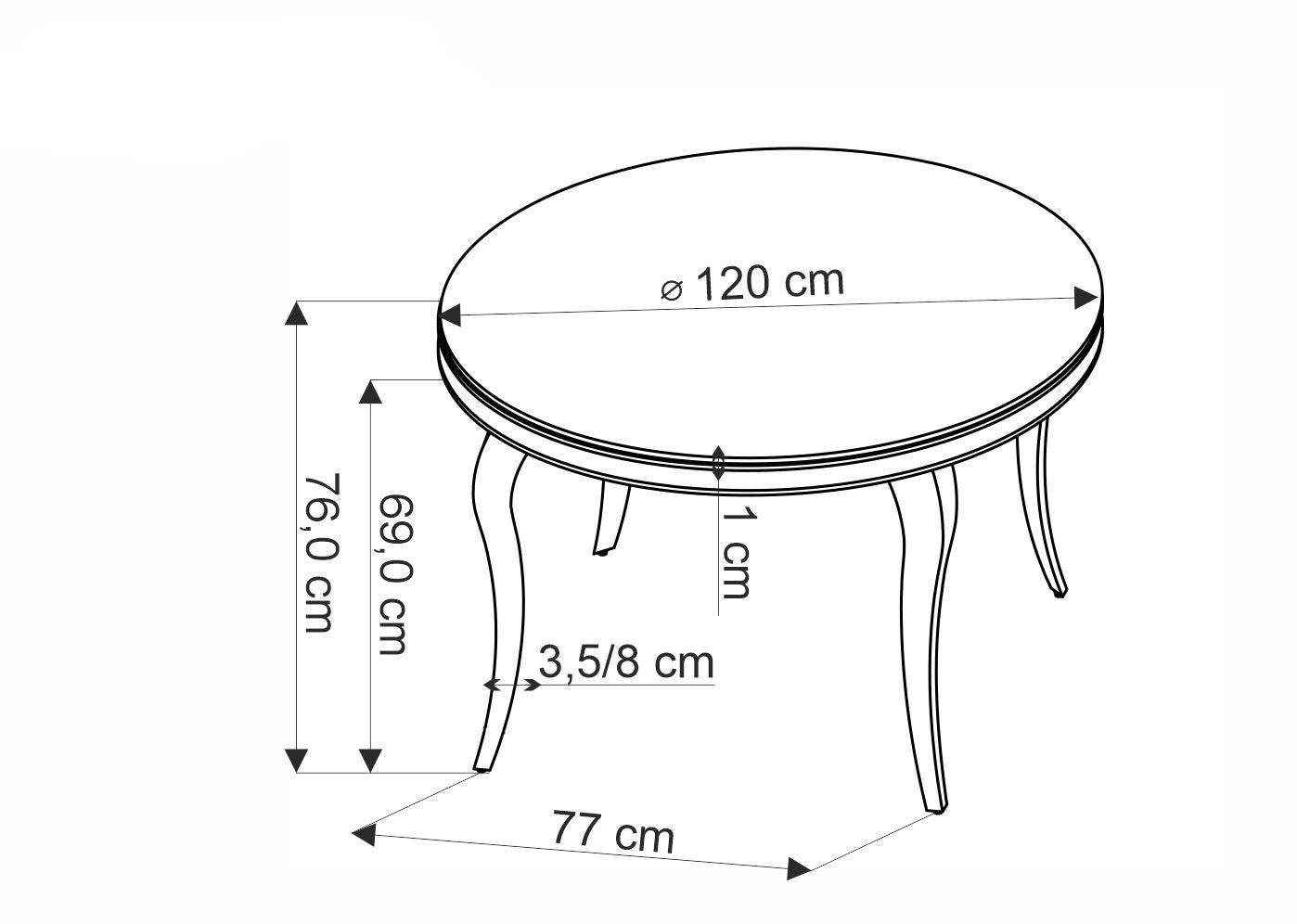 Galds Roy 120/76/77 cm balts marmirs/sudraba - N1 Home