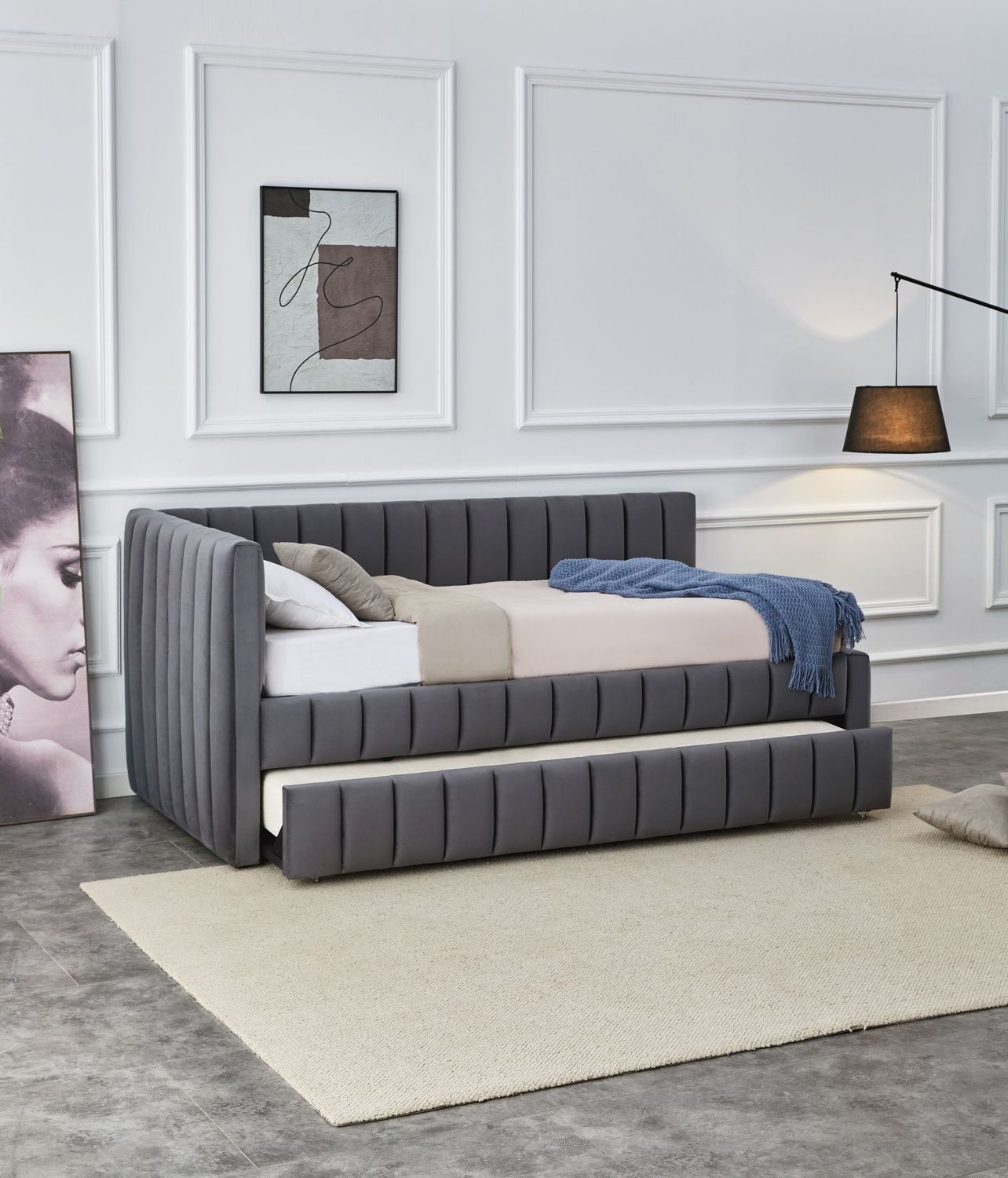 Gulta Deryt 229/105/50 cm pelēks