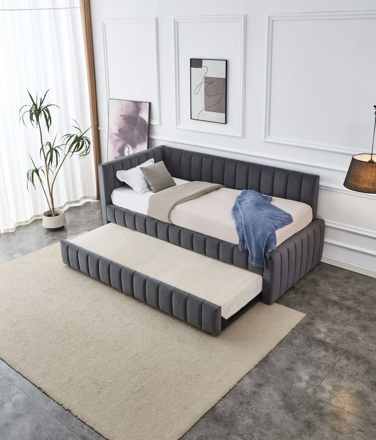 Gulta Deryt 229/105/50 cm pelēks