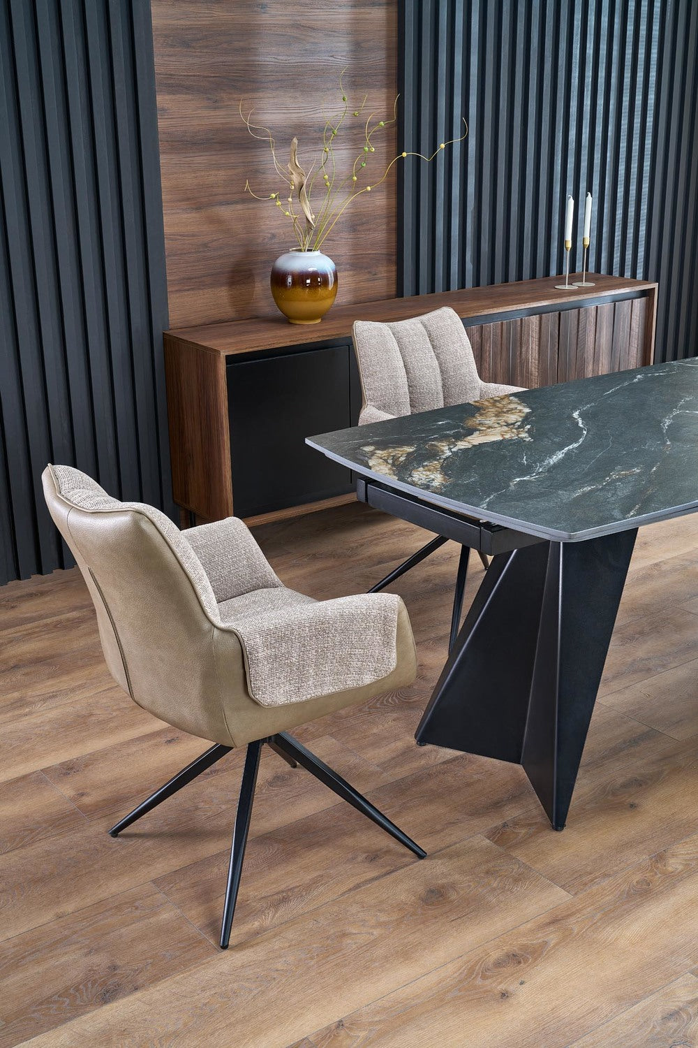 Galds Armini 165/90/77 cm marmors/melns - N1 Home