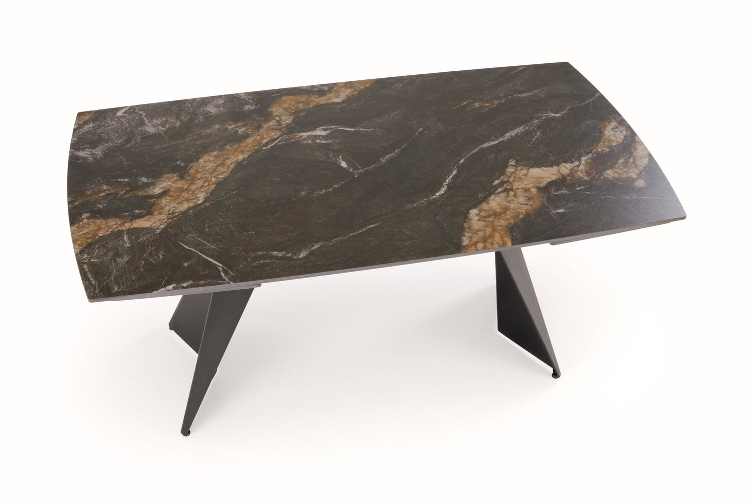 Galds Armo 165-241/90/77 cm melns marmors/melns - N1 Home