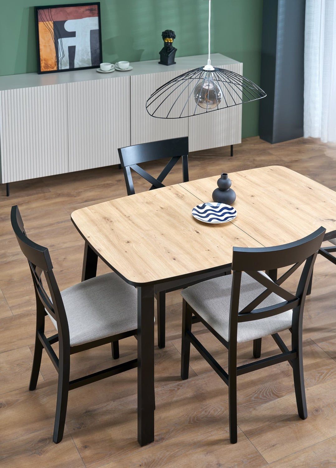 Galds Barrel 130/80/72 cm amatniecisks ozols/melns - N1 Home