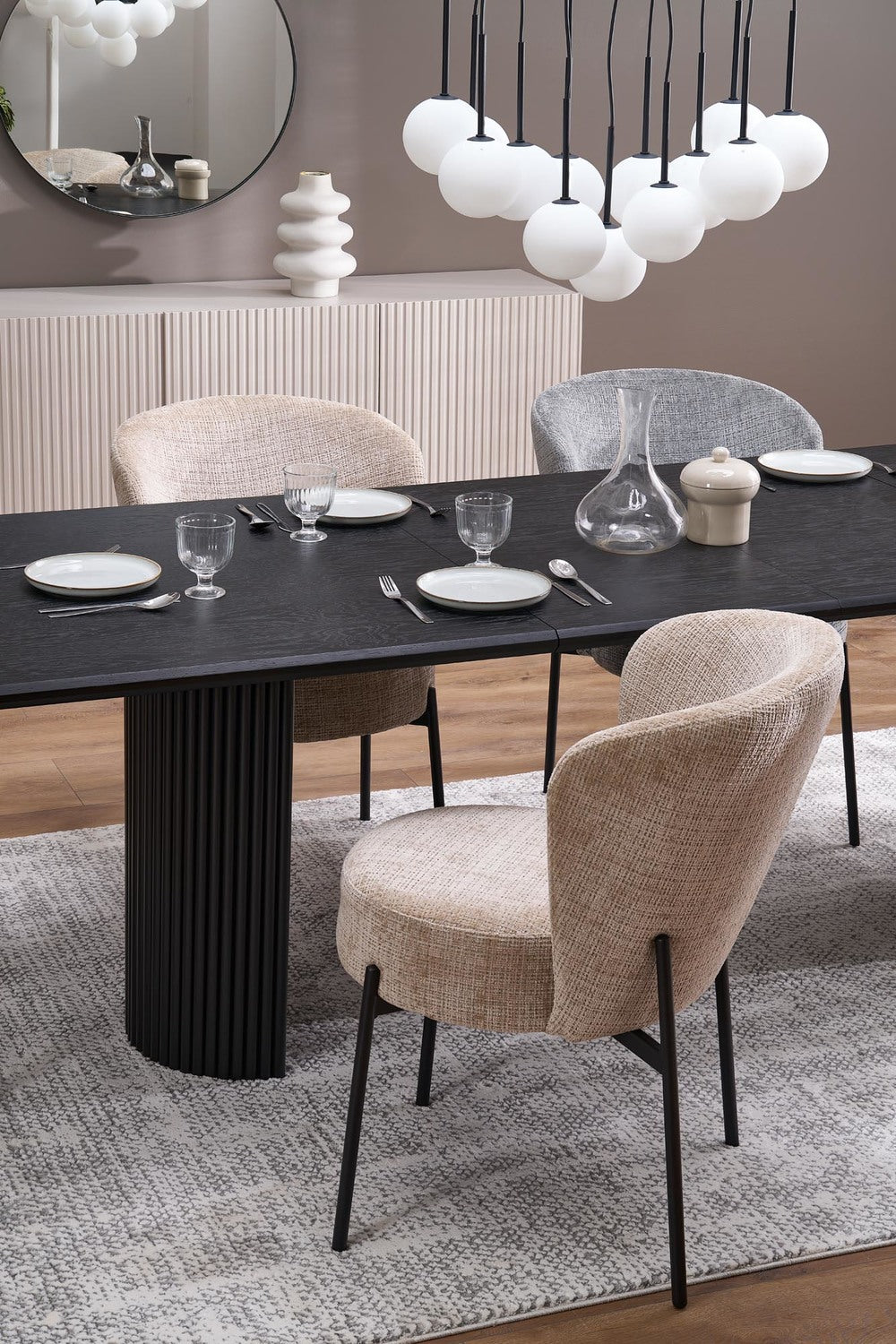 Galds Boler 160/90/78 cm melns - N1 Home