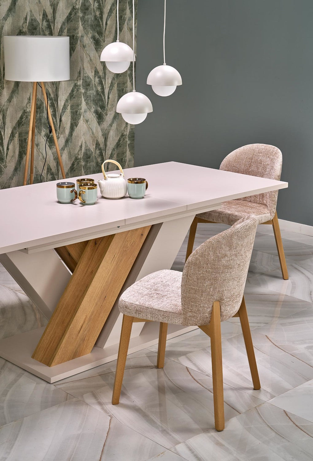 Galds Brans 160/90/77 cm kremonas ozols/kašmirs - N1 Home