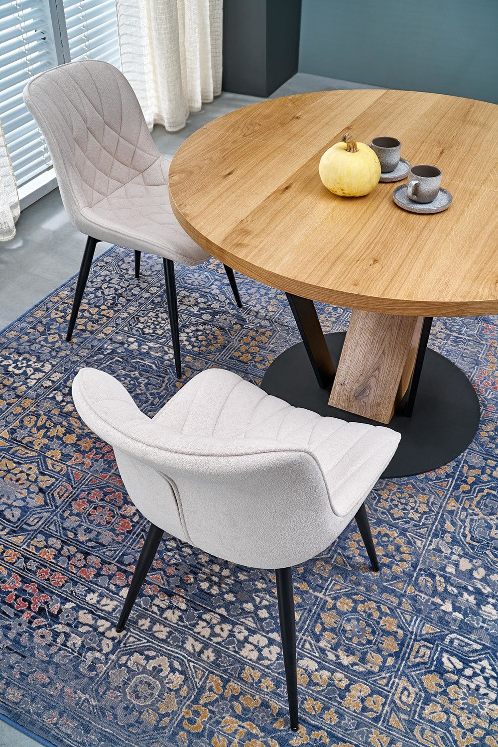 Galds Fani 120/120/78 cm dabīgs/melns - N1 Home