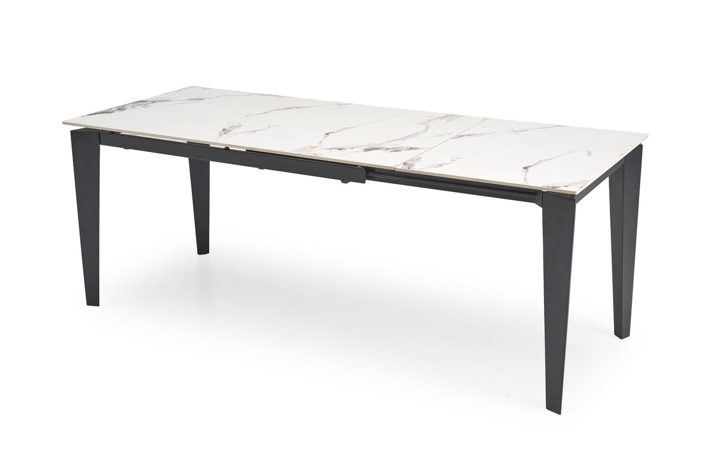 Galds Feix 81/76/141-184 cm balts marmors/melns - N1 Home