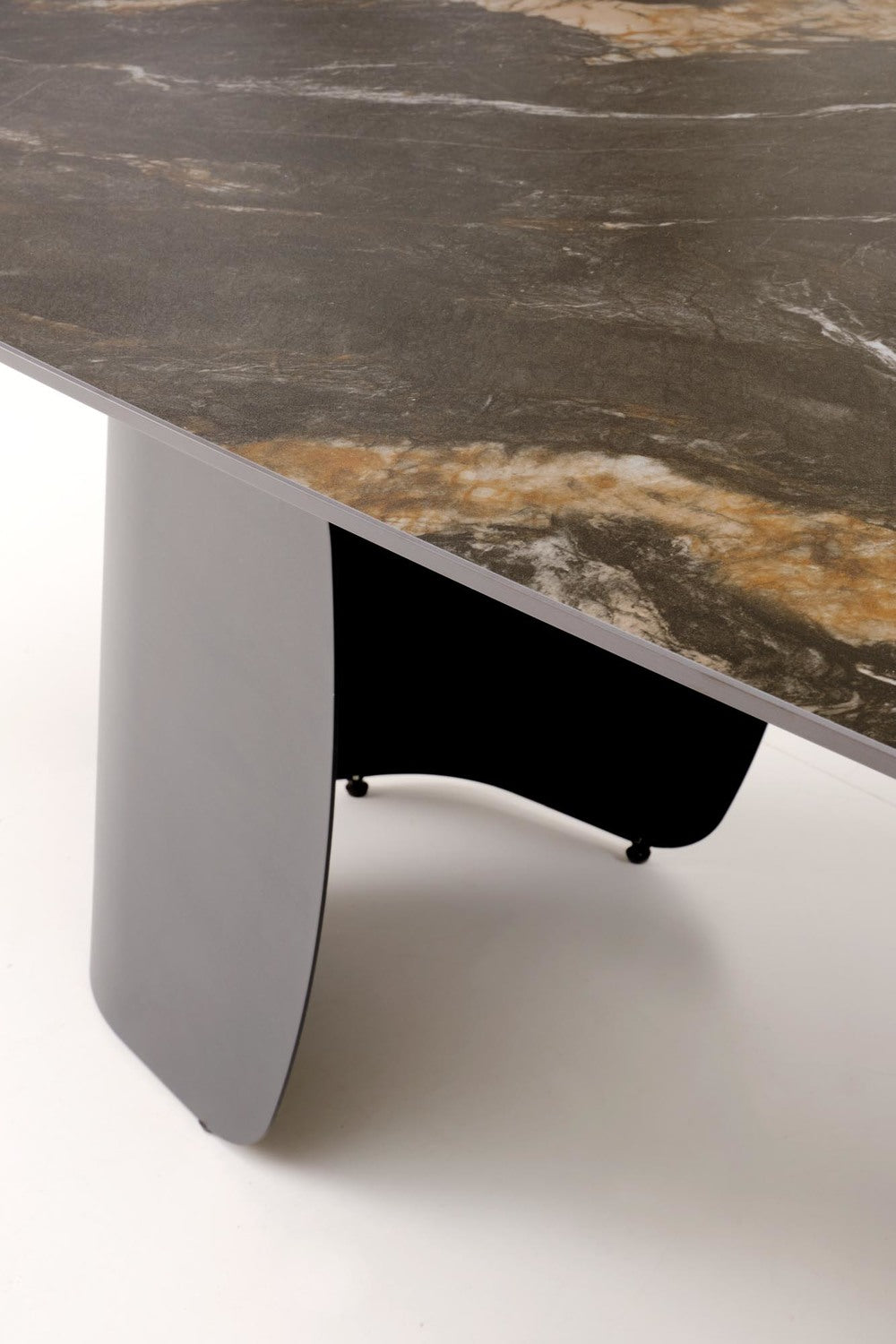 Galds Forus 180/90/76 cm melns marmors/melns - N1 Home