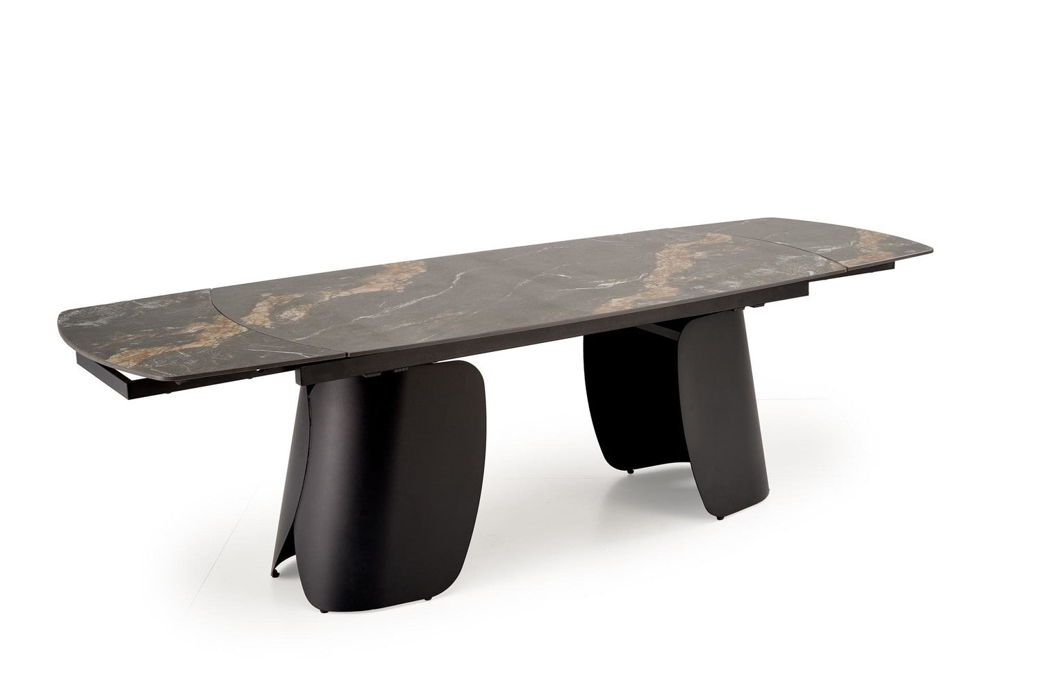 Galds Forus 180/90/76 cm melns marmors/melns - N1 Home