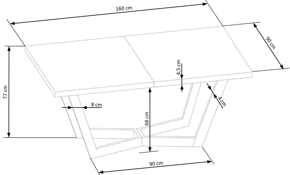 Galds Massi 3 160/90/77 cm ozols/ozols - N1 Home