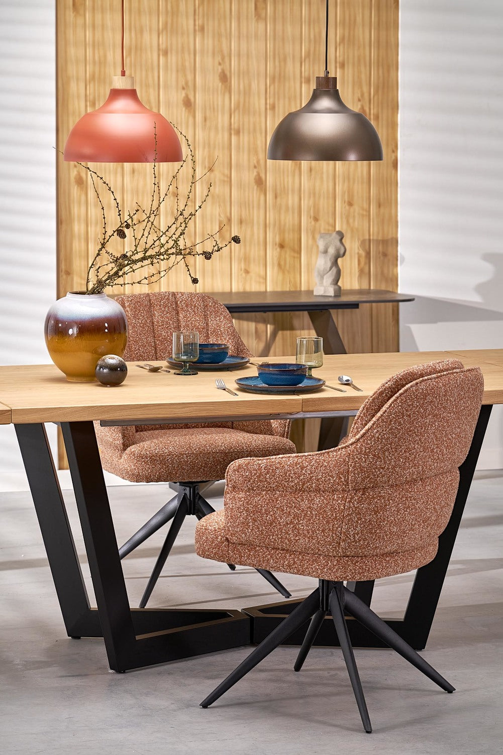 Galds Massi 2 160/90/77 cm ozols/melns - N1 Home