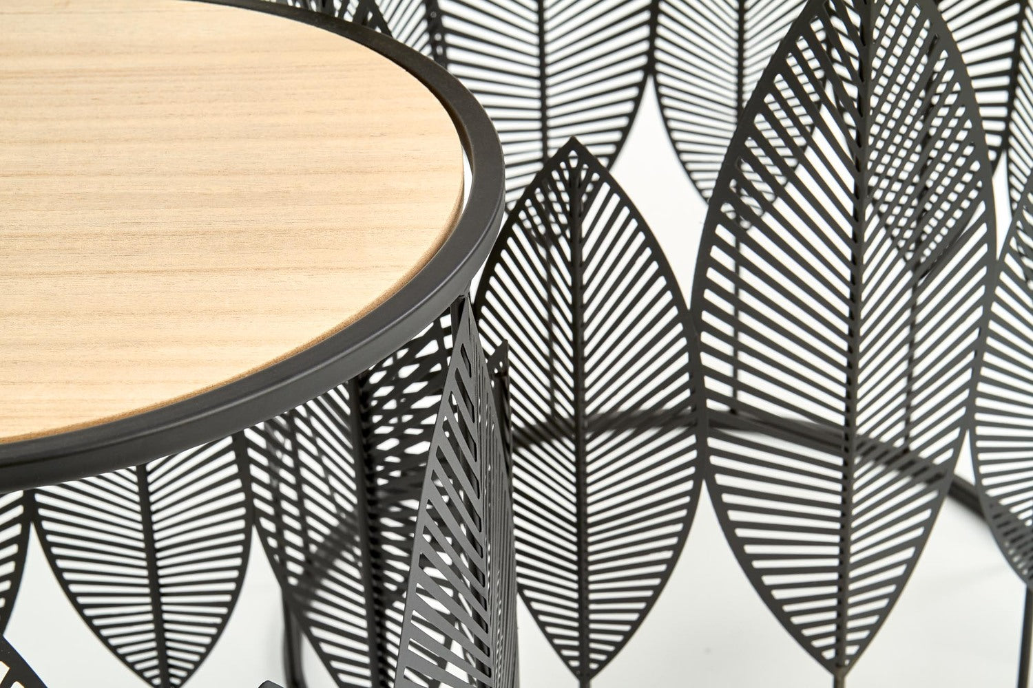 Kafijas galdiņš Folks 40/45 cm un 33/40 cm melns - N1 Home