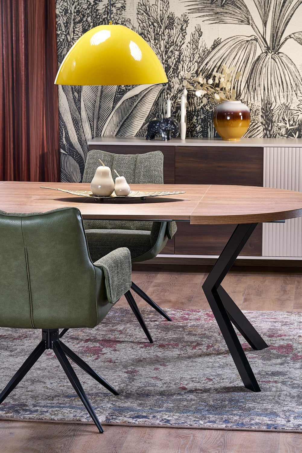 Galds Pero 100/75 cm valrieksts/melns - N1 Home