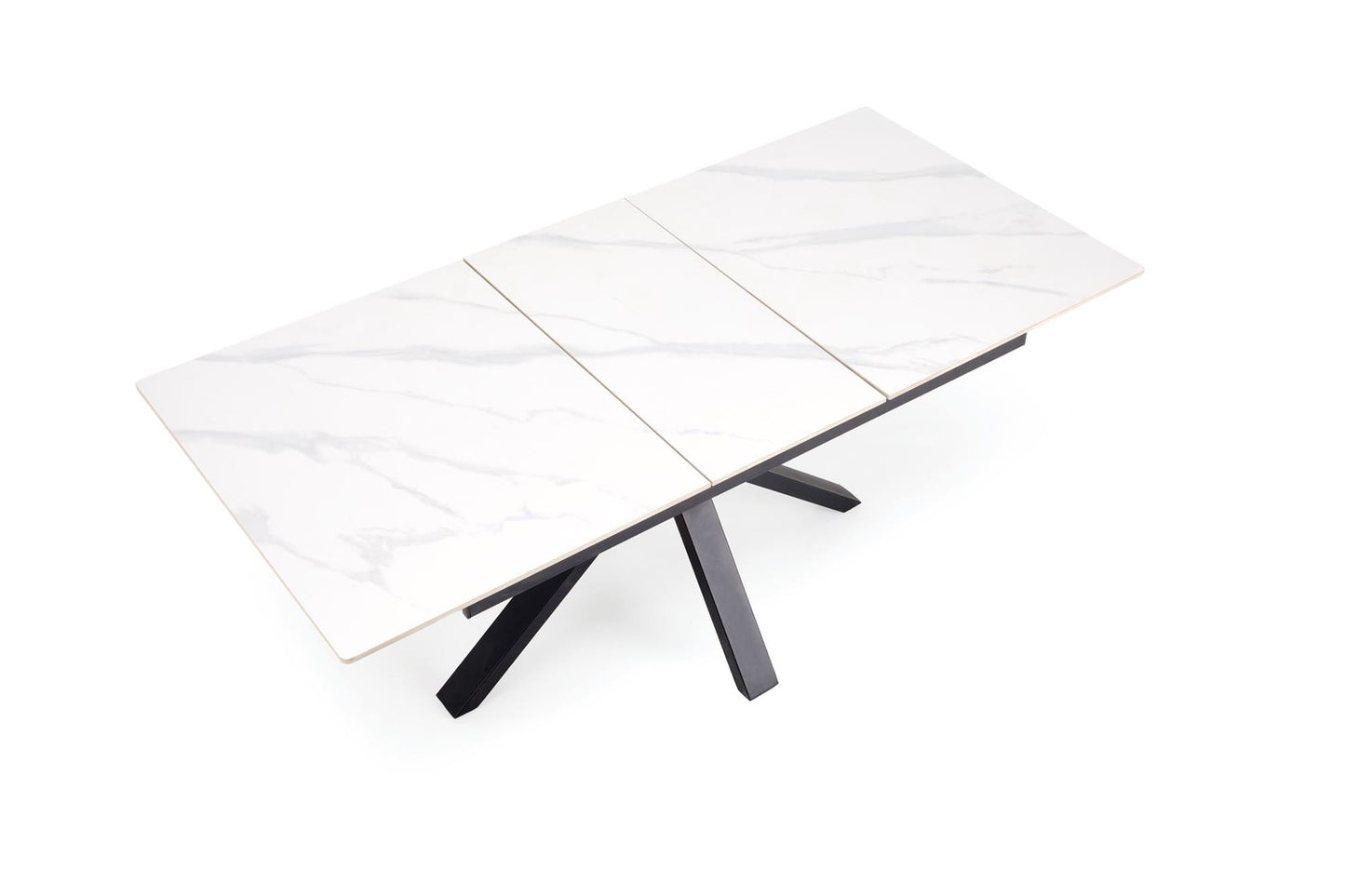 Galds Plats 140/85/76 cm balts marmors/melns - N1 Home