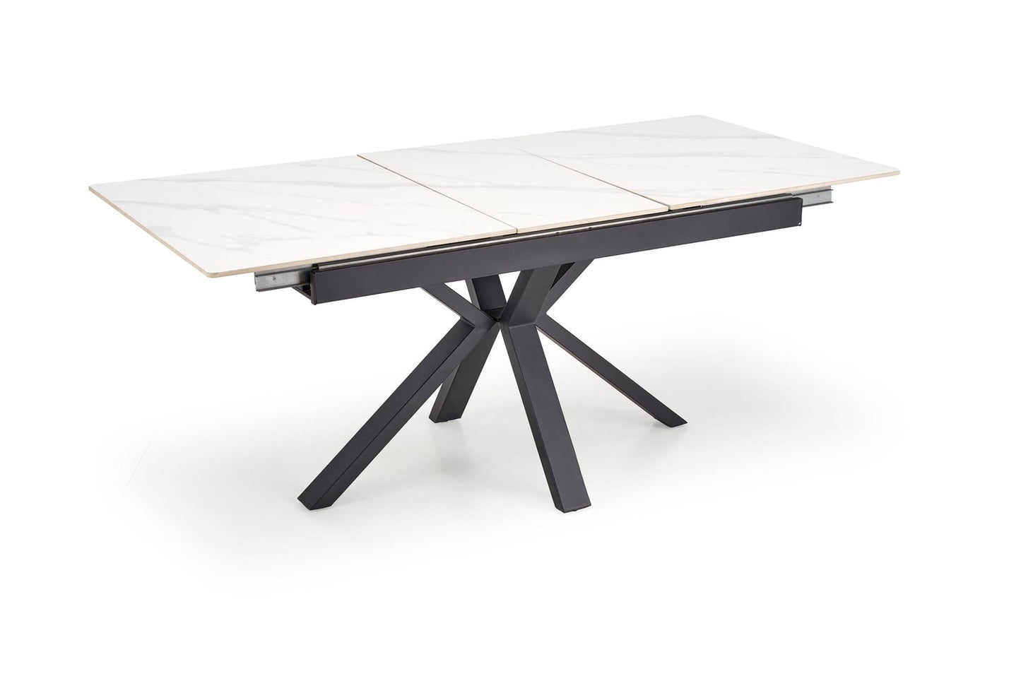 Galds Plats 140/85/76 cm balts marmors/melns - N1 Home