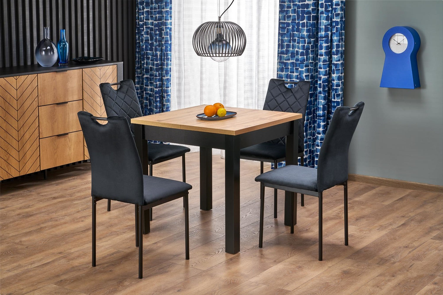 Galds Kubi 80/80/76 cm amatniecisks ozols/melns - N1 Home