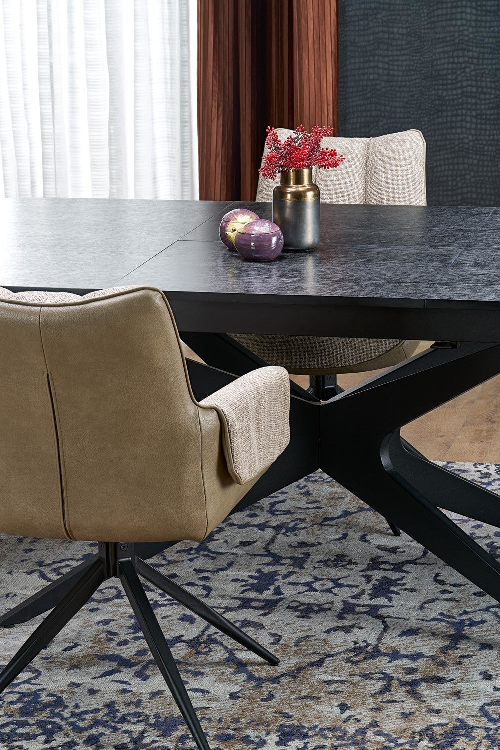 Galds Sandrs 180/100/76 cm melns - N1 Home