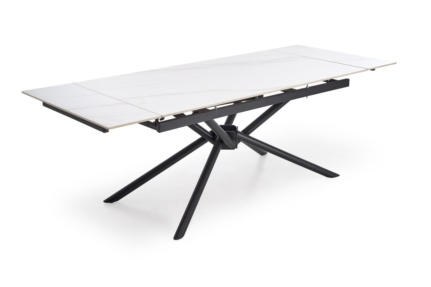 Galds Vitora 160/90/75 cm balts marmors/melns - N1 Home