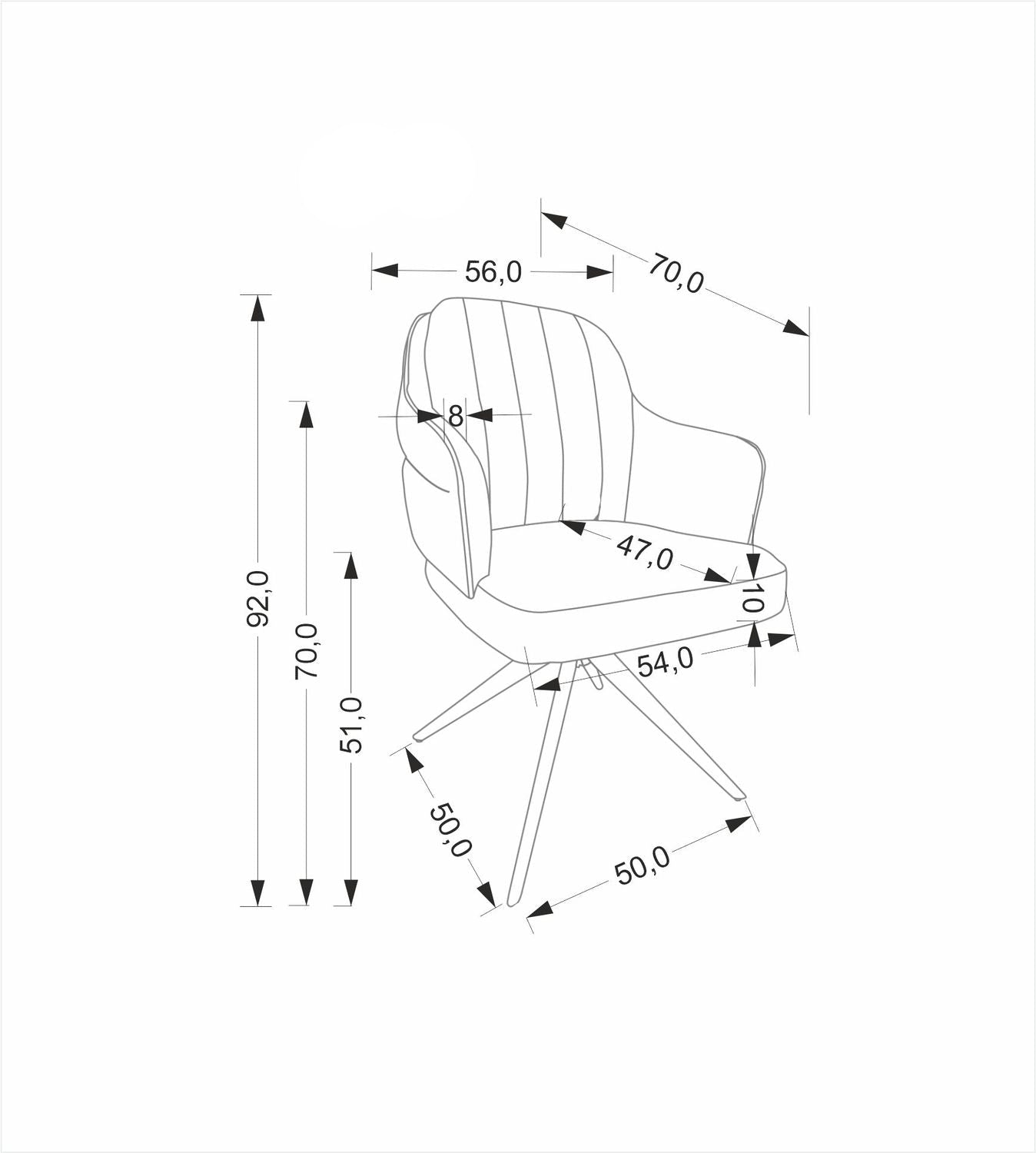 Krēsls Apuli 61/70/92/51 cm pelēks - N1 Home