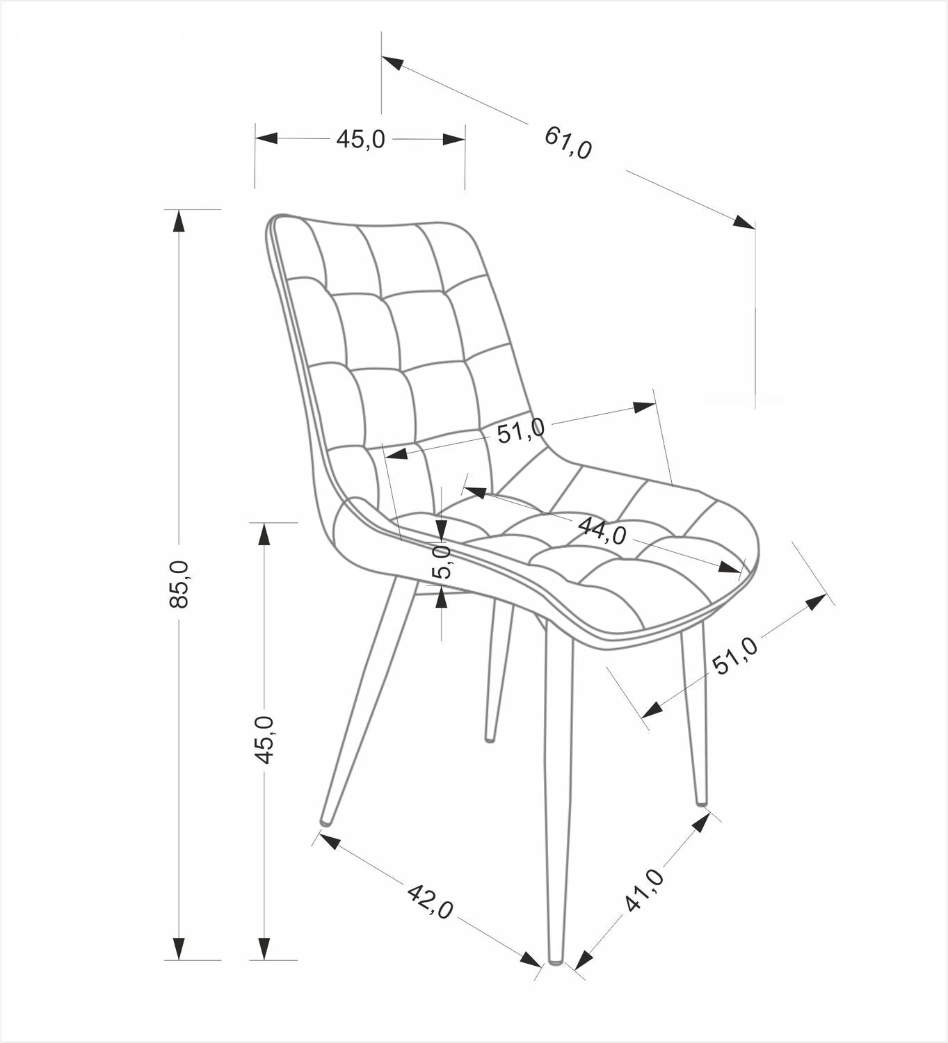 Krēsls Joiko 51/61/85/45 cm melns - N1 Home