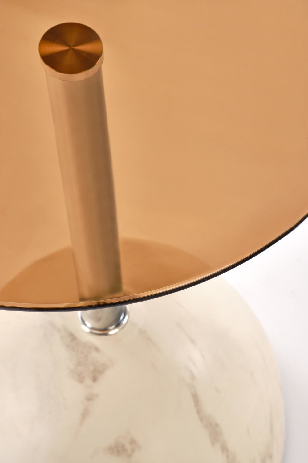 Kafijas galds Arisa 40/51 cm bēšs marmors/brūns - N1 Home