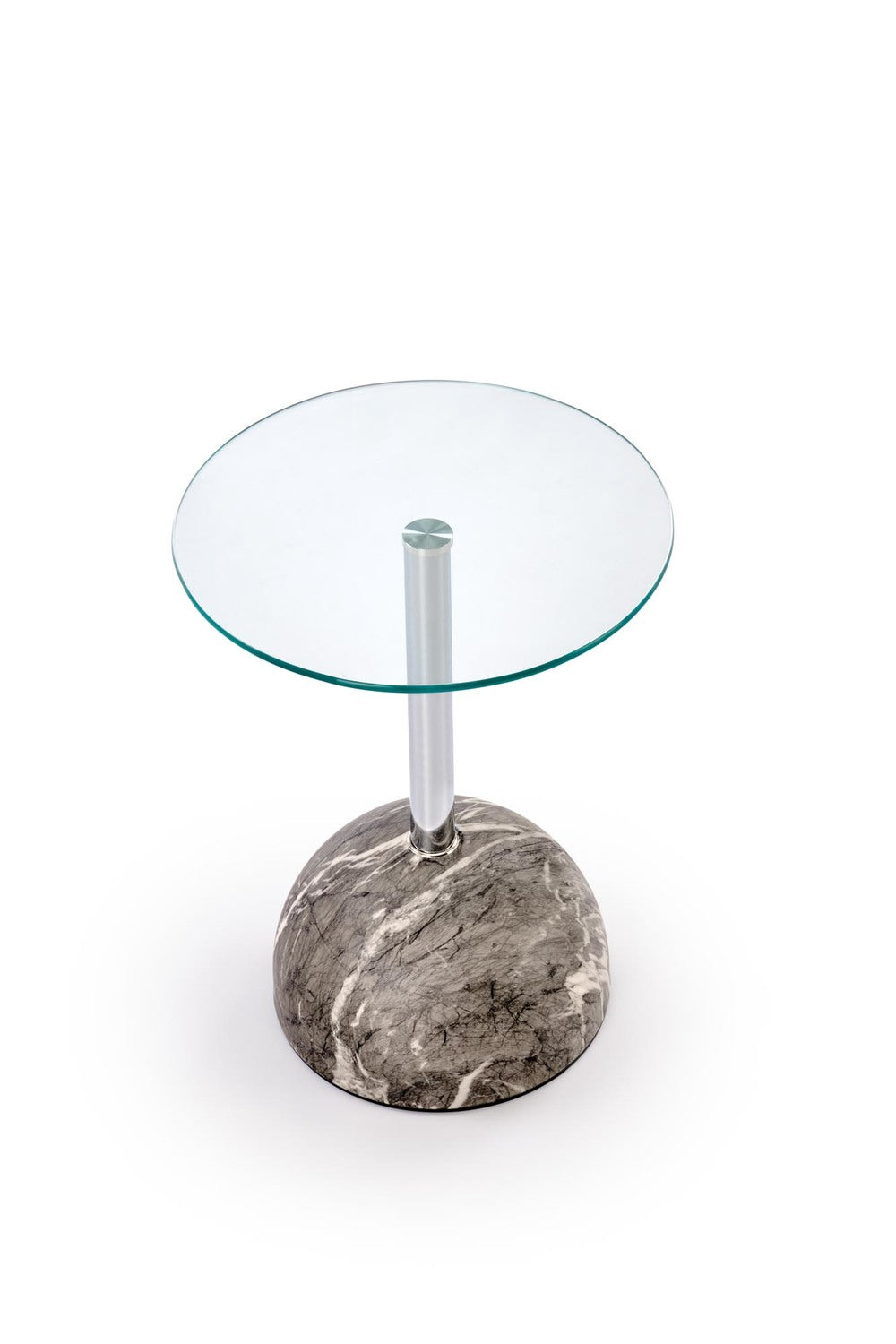 Kafijas galds Arisa 40/51 cm pelēks marmors/caurspīdīgs - N1 Home