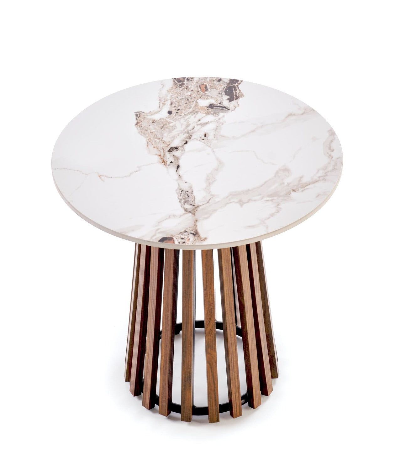 Kafijas galds Karin 50/51;  80/46 cm valrieksts/bēšs marmors - N1 Home