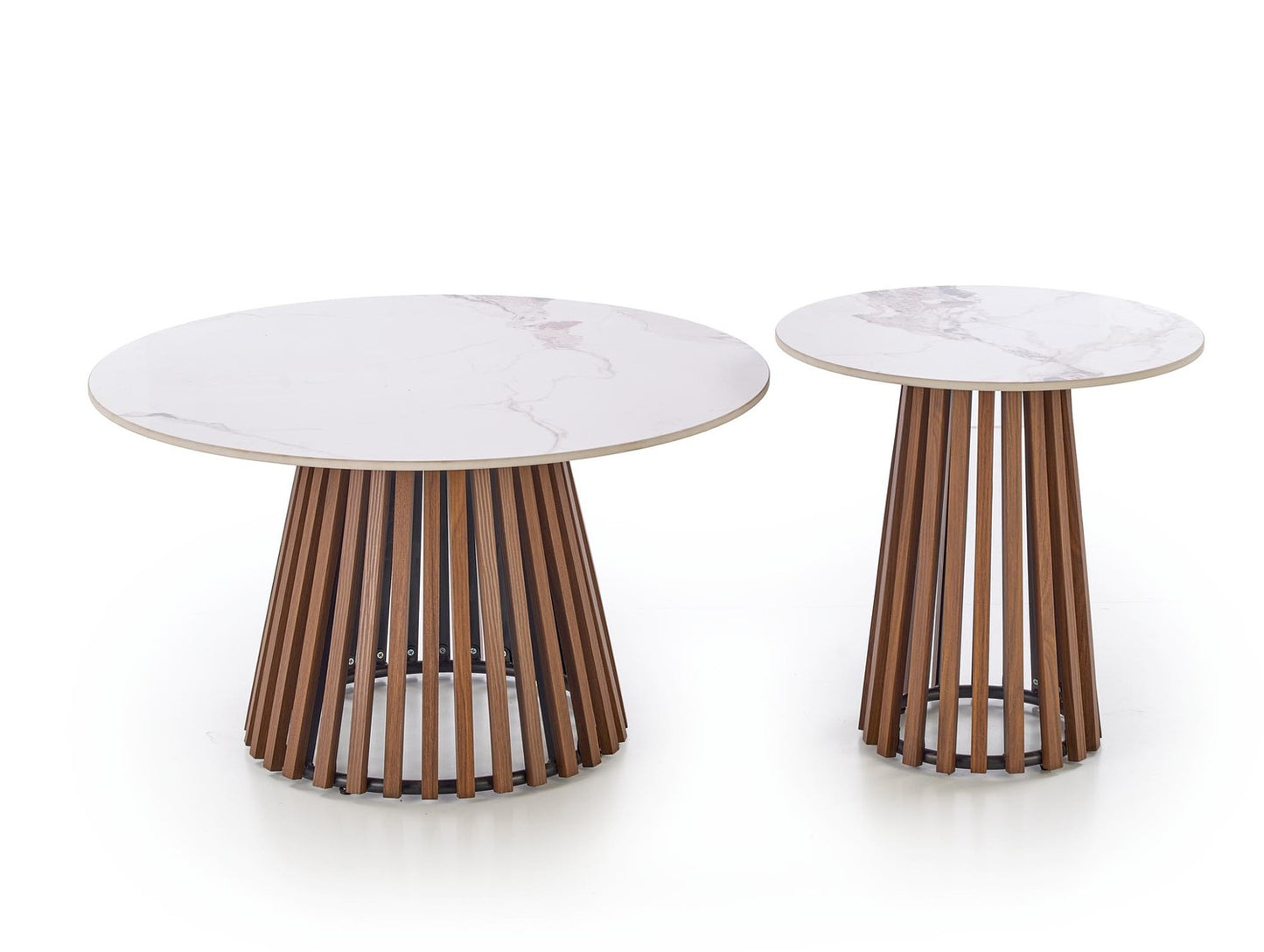 Kafijas galds Karin 50/51;  80/46 cm valrieksts/bēšs marmors - N1 Home