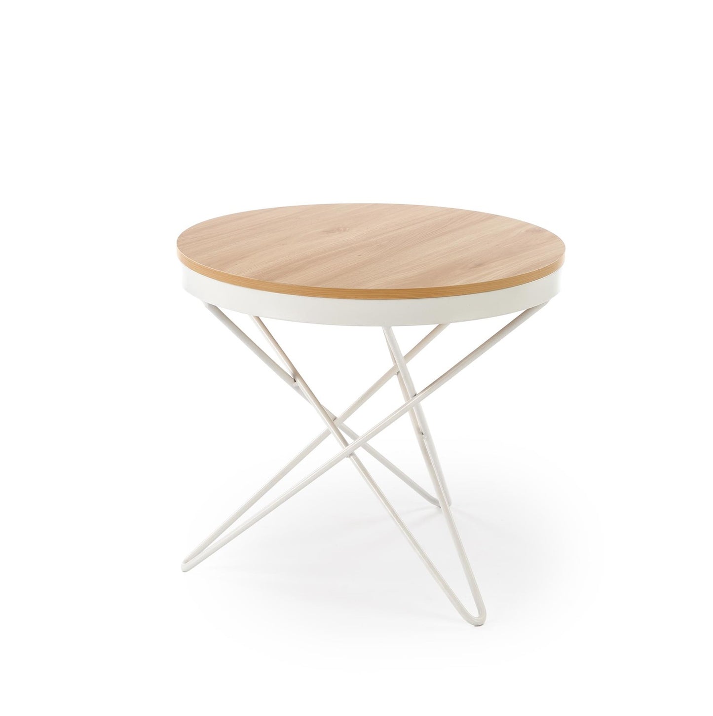 Kafijas galds Laili 60/55 cm dabīgs/balts - N1 Home