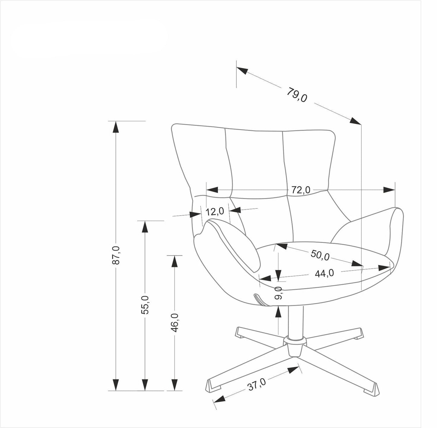 Krēsls Origo 72/79/87/46 cm bēšs